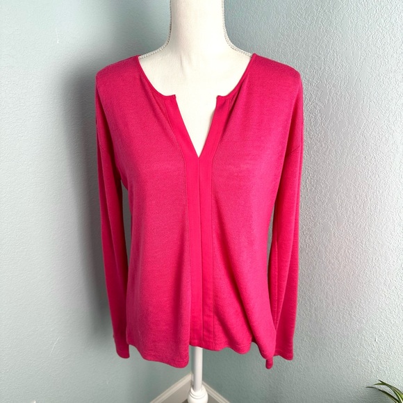 Sanctuary Sweater Size M Dark Pink V-Neck Long Sleeves Lightweight - Picture 10 of 12